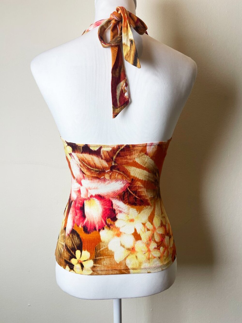Vintage Caché Y2K Floral Halter Top | Twist Front Tie Back | Size S | EUC - Picture 6 of 8